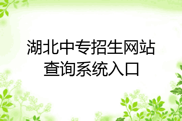 湖北中专招生网站查询系统入口