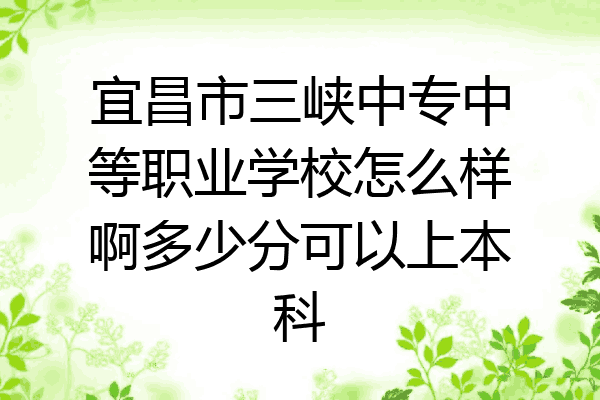 宜昌市三峡中专中等职业学校怎么样啊多少分可以上本科