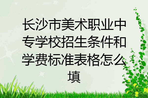 长沙市美术职业中专学校招生条件和学费标准表格怎么填