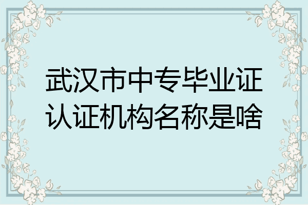 武汉市中专毕业证认证机构名称是啥