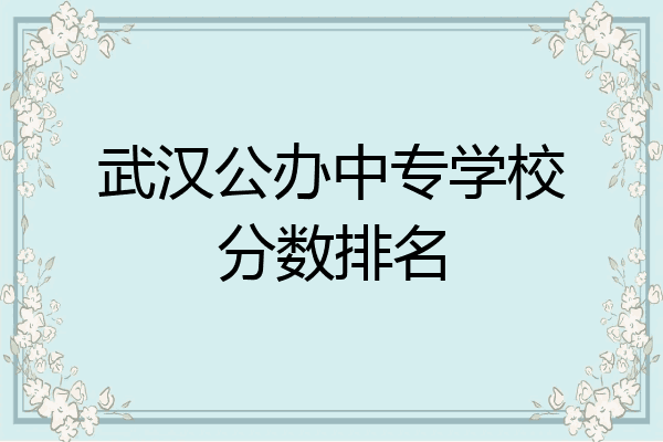 武汉公办中专学校分数排名