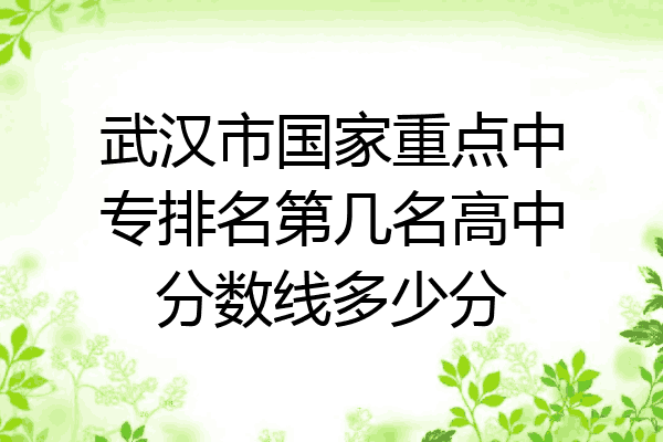 武汉市国家重点中专排名第几名高中分数线多少分
