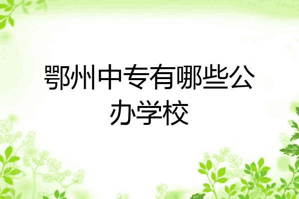 鄂州中专有哪些公办学校