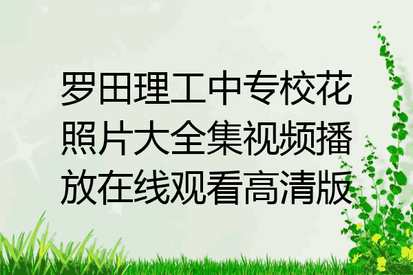 罗田理工中专校花照片大全集视频播放在线观看高清版