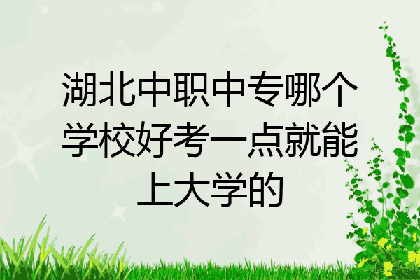 湖北中职中专哪个学校好考一点就能上大学的