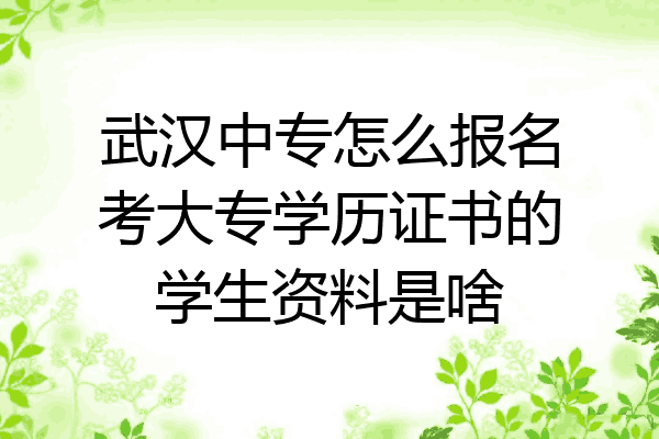 武汉中专怎么报名考大专学历证书的学生资料是啥