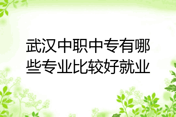 武汉中职中专有哪些专业比较好就业