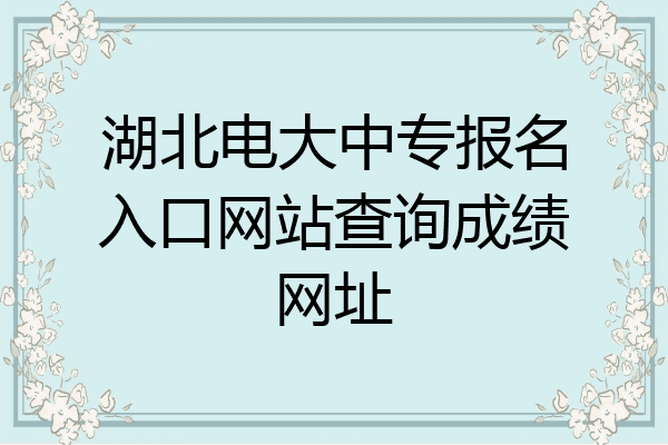 湖北电大中专报名入口网站查询成绩网址