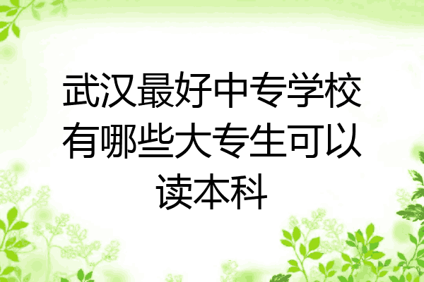 武汉最好中专学校有哪些大专生可以读本科