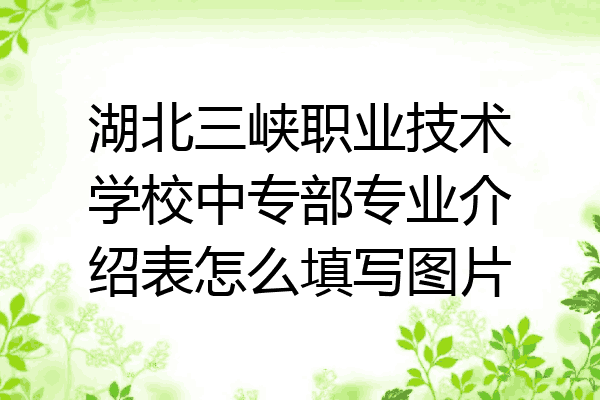 湖北三峡职业技术学校中专部专业介绍表怎么填写图片