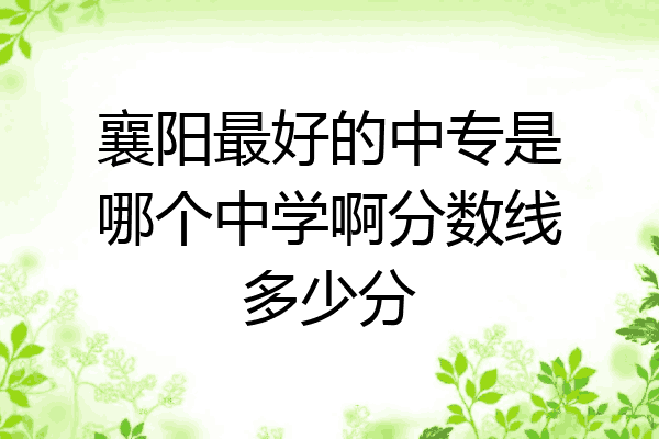 襄阳最好的中专是哪个中学啊分数线多少分