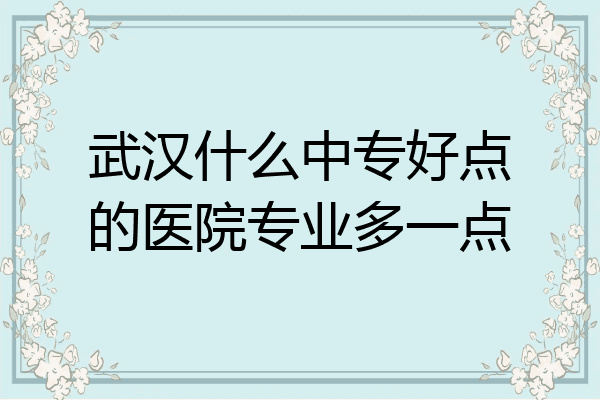 武汉什么中专好点的医院专业多一点