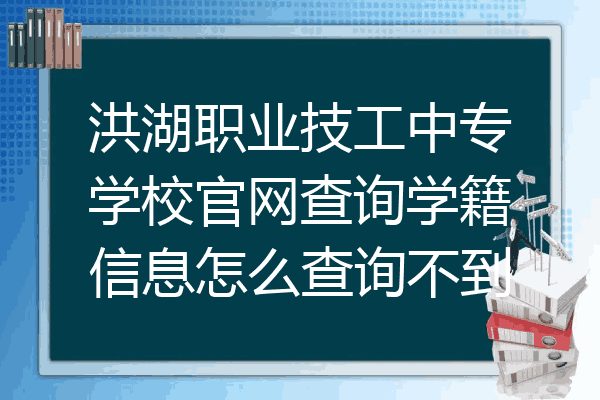 洪湖职业技工中专学校官网查询学籍信息怎么查询不到
