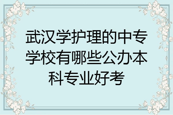 武汉学护理的中专学校有哪些公办本科专业好考