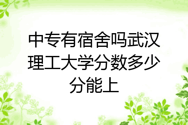 中专有宿舍吗武汉理工大学分数多少分能上
