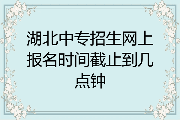 湖北中专招生网上报名时间截止到几点钟