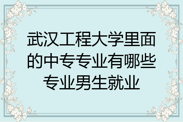 武汉工程大学里面的中专专业有哪些专业男生就业