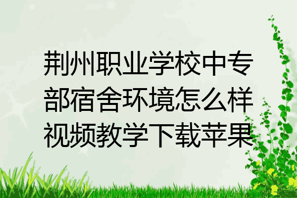 荆州职业学校中专部宿舍环境怎么样视频教学下载苹果