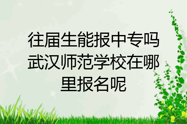 往届生能报中专吗武汉师范学校在哪里报名呢