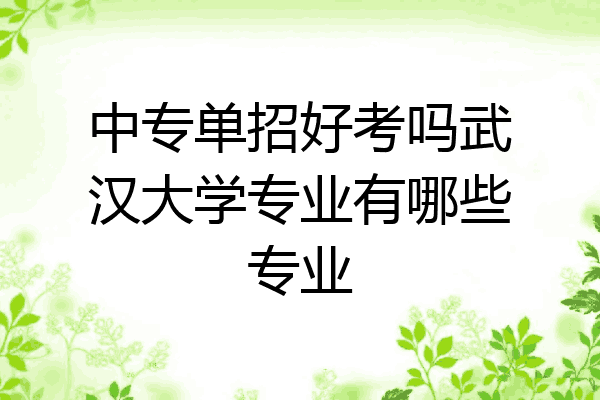中专单招好考吗武汉大学专业有哪些专业