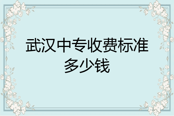 武汉中专收费标准多少钱