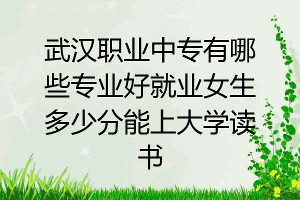 武汉职业中专有哪些专业好就业女生多少分能上大学读书