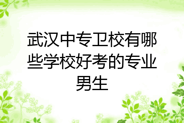 武汉中专卫校有哪些学校好考的专业男生
