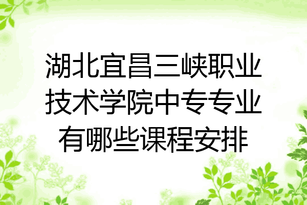 湖北宜昌三峡职业技术学院中专专业有哪些课程安排