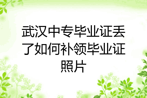 武汉中专毕业证丢了如何补领毕业证照片