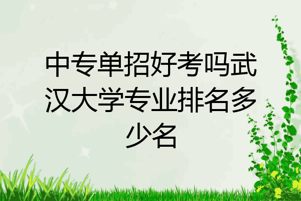 中专单招好考吗武汉大学专业排名多少名