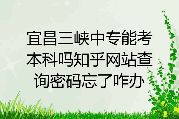 宜昌三峡中专能考本科吗知乎网站查询密码忘了咋办