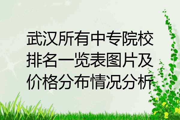 武汉所有中专院校排名一览表图片及价格分布情况分析