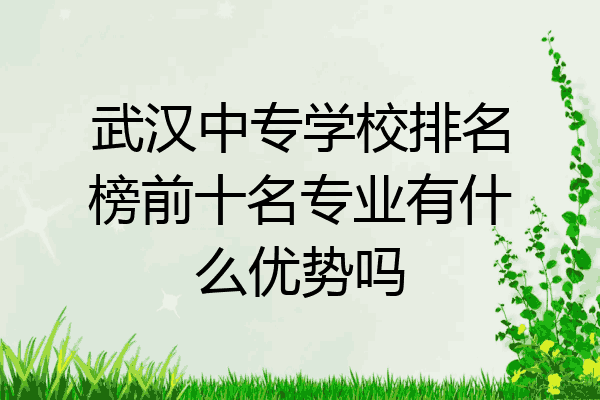 武汉中专学校排名榜前十名专业有什么优势吗