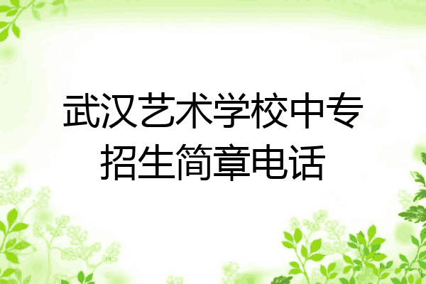 武汉艺术学校中专招生简章电话