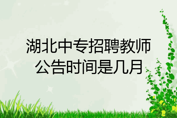 湖北中专招聘教师公告时间是几月