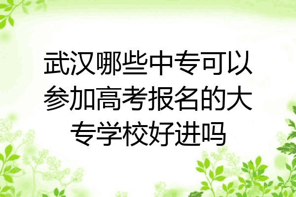 武汉哪些中专可以参加高考报名的大专学校好进吗