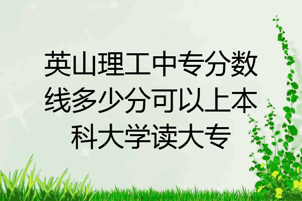 英山理工中专分数线多少分可以上本科大学读大专