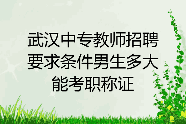 武汉中专教师招聘要求条件男生多大能考职称证