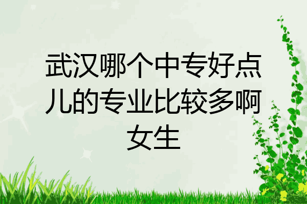武汉哪个中专好点儿的专业比较多啊女生