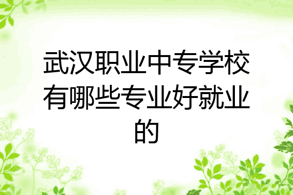 武汉职业中专学校有哪些专业好就业的