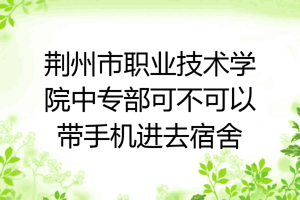 荆州市职业技术学院中专部可不可以带手机进去宿舍