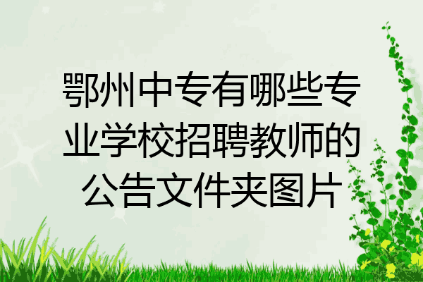 鄂州中专有哪些专业学校招聘教师的公告文件夹图片