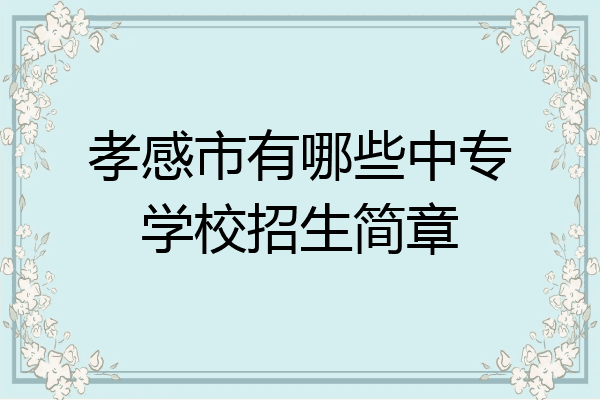 孝感市有哪些中专学校招生简章