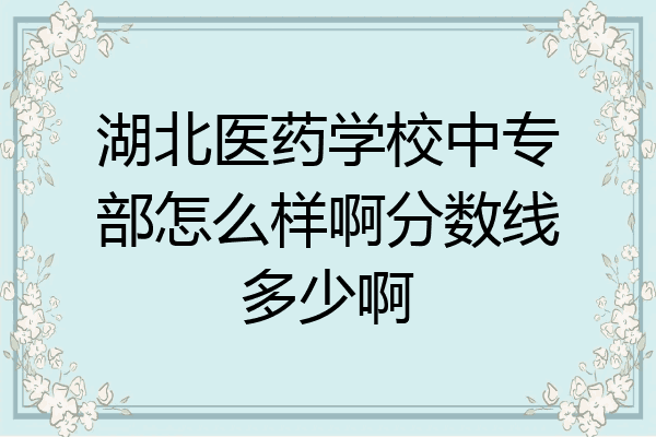 湖北医药学校中专部怎么样啊分数线多少啊