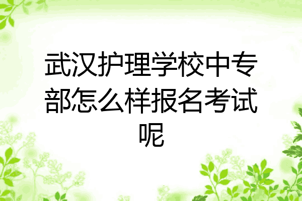 武汉护理学校中专部怎么样报名考试呢