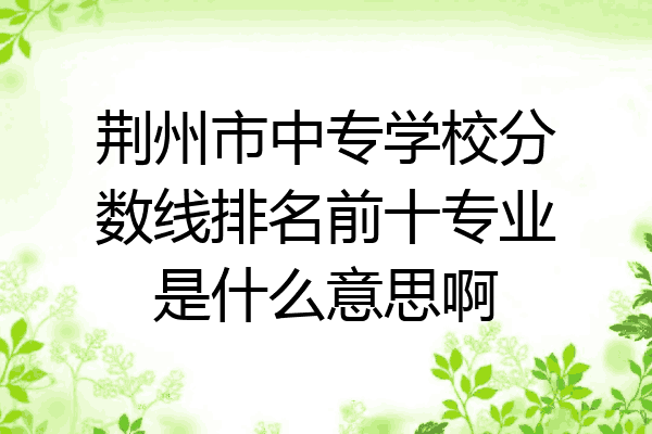 荆州市中专学校分数线排名前十专业是什么意思啊