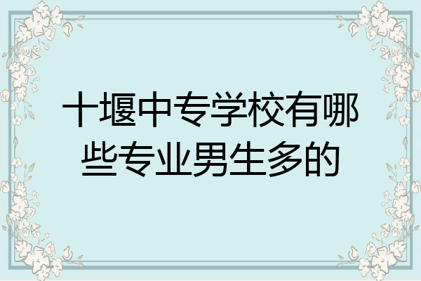 十堰中专学校有哪些专业男生多的
