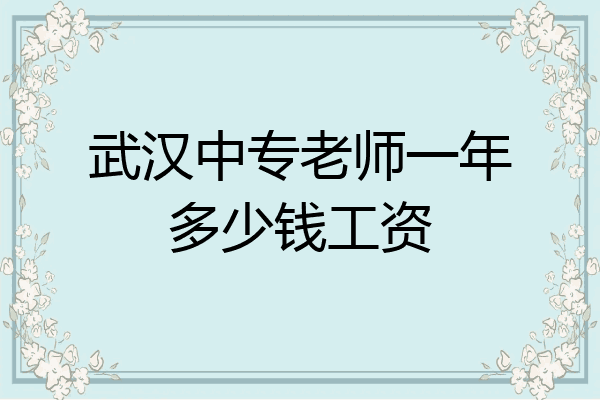 武汉中专老师一年多少钱工资