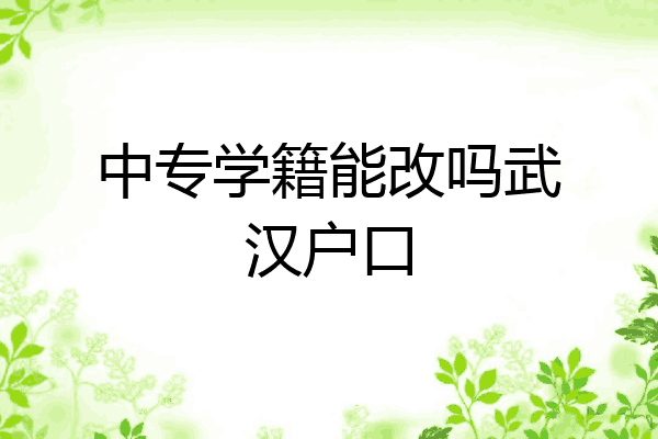 中专学籍能改吗武汉户口