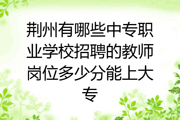 荆州有哪些中专职业学校招聘的教师岗位多少分能上大专